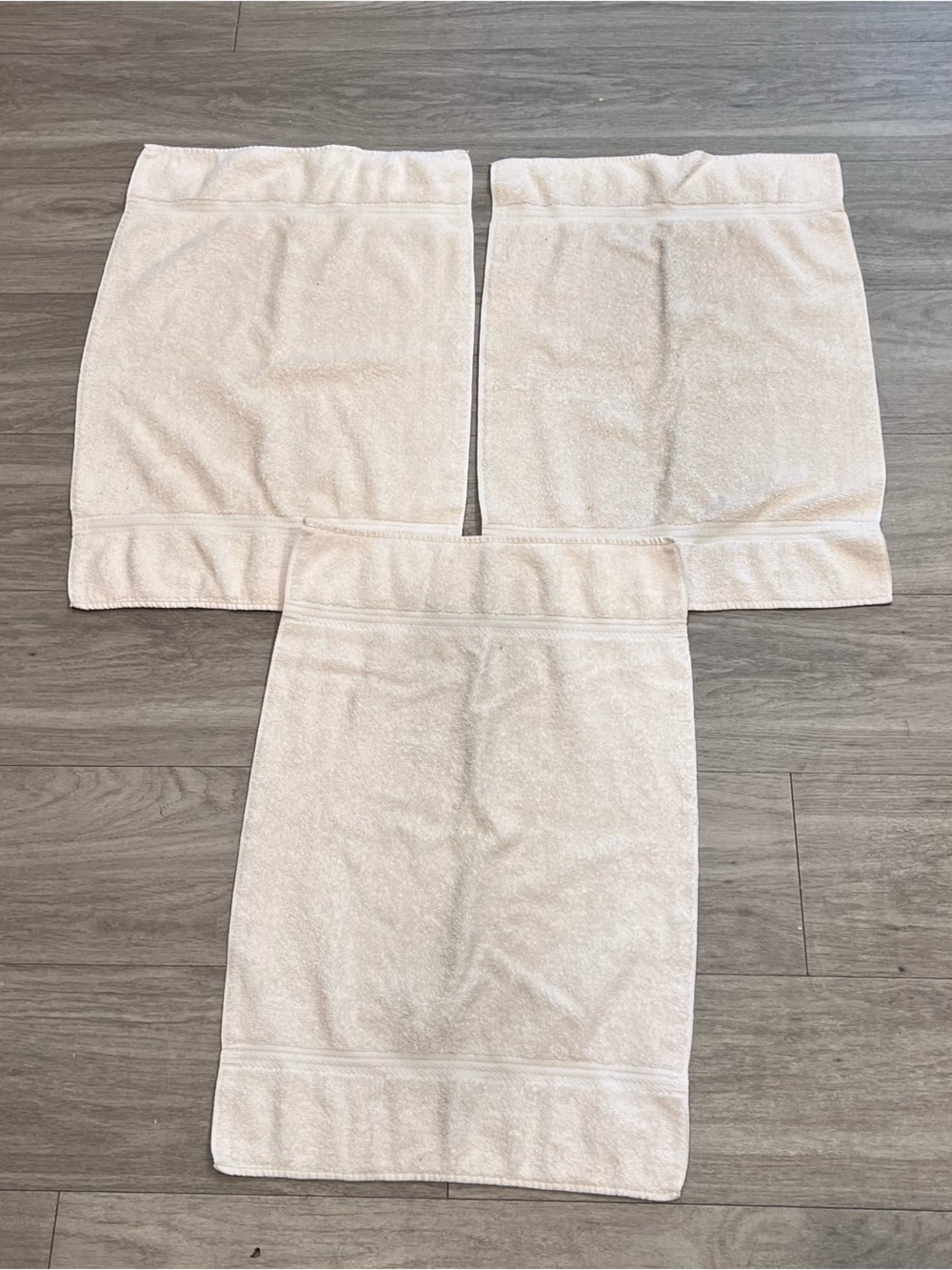 Vintage Martex USA Cream Cotton Hand Towels Set of 3 - Picture 6 of 6